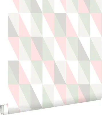 Produktbild von ESTAhome Tapete grafische Dreiecke Hellrosa und Mintgrün 53 cm x 10.05 m