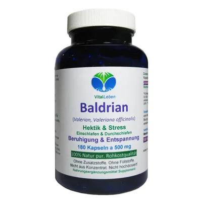 Produktbild von Baldrian 180 Pulver Kapseln Beruhigung & Entspannung Natur Pur Kein Extrakt Ohne Zusatzstoffe