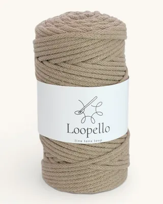 Immagine prodotto di Loopello, cordoncino in cotone, modello Classic, 5 mm, 100 metri – colore caffè