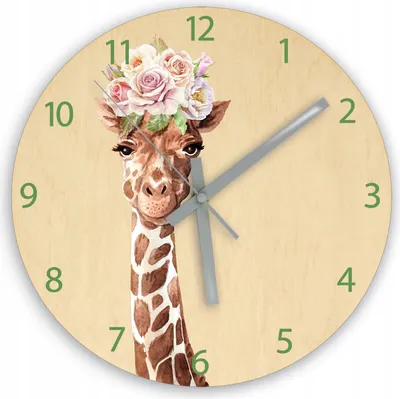 Produktbild von ModernClock, wanduhr, Silent Wanduhr, Wanduhr für Kinder Giraffe 30cm