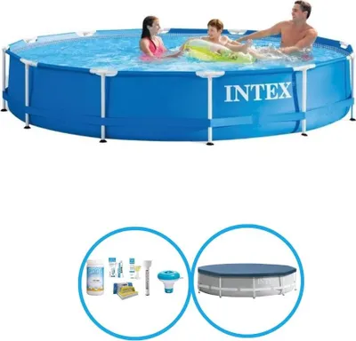 Zdjęcie produktu dla Metalowa rama basenu Intex 366x76 cm - Zestaw basenowy