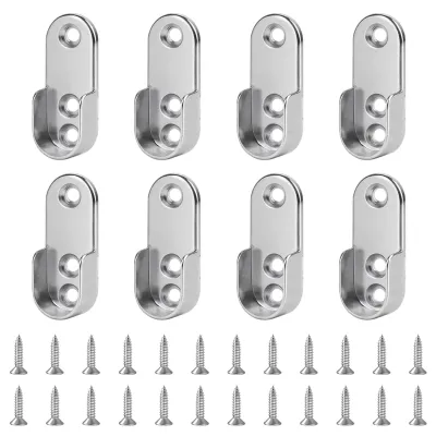 8 Kleiderstangenhalter oval, vernickelt, für Stangen 19x44 mm