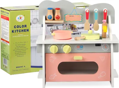 Produktbild von 360Home Kinderspielzeug aus Holz Spielküche Spielzeug rosa