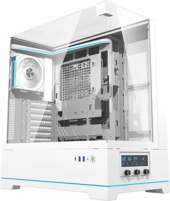 Produktbild von darkFlash Darkflash DY450 PRO computer case (white) + 1 fan