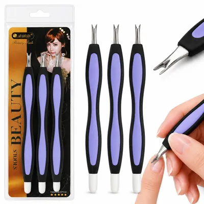 Produktbild von Lila Maniküre-Set mit Nagelhauttrimmer und Nagelhautstäbchen