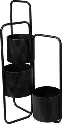 Obrázok produktu pre Kovový stojan na kvety FLOWER, 3 úrovne, 57 cm