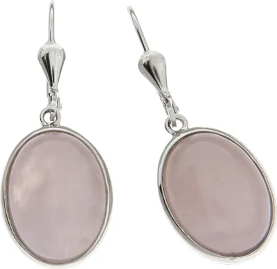 Zdjęcie produktu dla Zeeme Gemstones kolczyki srebrne 925 rodowane z 2x kwarcem różowym 16x12mm