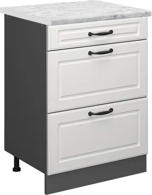 Produktbild von Küchenunterschrank Vicco R-Line Weiß Landhaus 60 cm AP Marmor, Model 45992