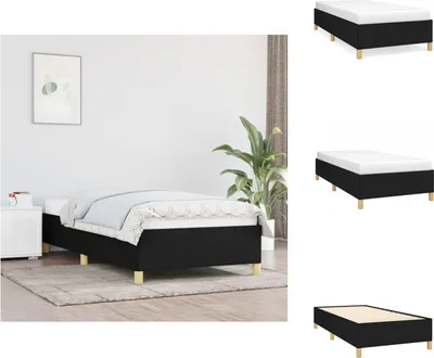Productafbeelding van vidaXL Bedframe zwart, 90x200 cm, met stoffen bekleding - Bedden & Bedframes