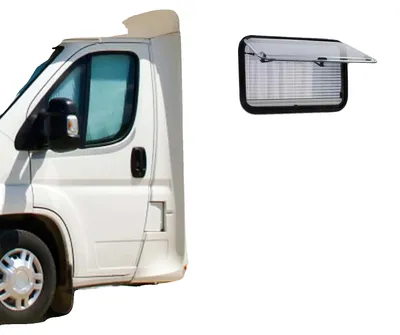 Productafbeelding van Raam voor campers, UV-bestendig, met insectenwerend net, zwart