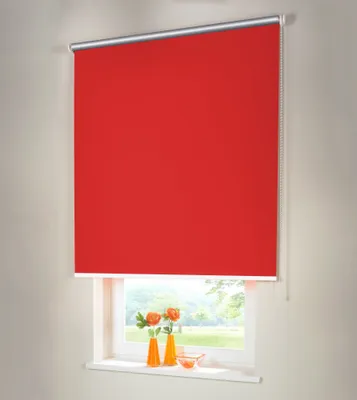 Produktbild von Seitenzugrollo Verdunkelungsrollo THERMO 95 x 60 cm rot/signalrot Kettenzugrollo lichtundurchlässig