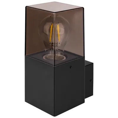 Produktbild von MasterLED Wandleuchte Außen E27 Schwarz Aluminium Wandlampe modern Fassadenleuchte transparentes Gehäuse
