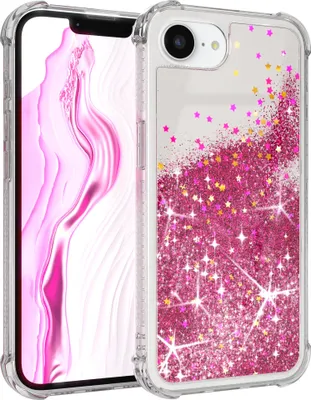 Produktbild von EAZY CASE - Glitzer Hülle kompatibel mit Apple iPhone 16e Glitzer Schutzhülle, Soft Case, Backcover Transparent mit Motiv