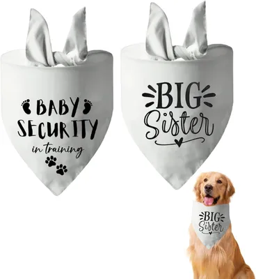 Imagen del producto de Pañuelo triangular blanco para perros, juego de 2 unidades