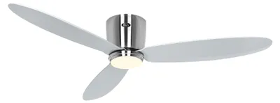 Image de Ventilateur de plafond à basse consommation avec éclairage LED et télécommande Eco Plano II 132 cm Chrome
