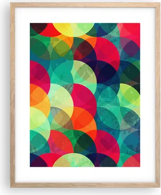 Produktbild von Gerahmtes Poster - Rahmen in heller Eiche - Farben Räder Abstraktion - 40x50 cm - Wand Bild - Wanddeko - Wandbilder - Kunstposter - Wandposter - Bilderrahmen - Bilder - Kunstdruck - P2NPA40x50-4701