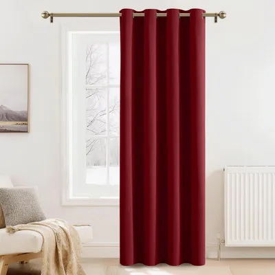 Image de Rideau occultant, rideau thermique, couleur rouge, dimensions : 240 cm de hauteur x 140 cm de largeur