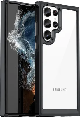 Obrázek produktu pro Pouzdro pro Samsung Galaxy S23 Ultra průhledné, nárazuvzdorné TPU silikonové ochranné pouzdro černé