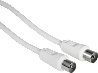 Produktbild von Hama Antennen-Kabel weiß      5m Koax-Stecker/Kupplung 85dB 11906