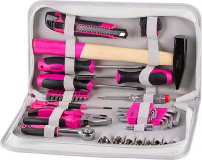 Image de Jeu d'outils LADIES PINK SET11, pour femmes, 39 pieces, rose, en sacoche