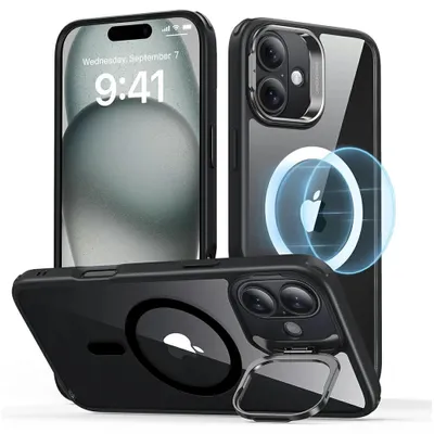 Obrázok produktu pre ESR Classic Hybrid HaloLock ochranný kryt so stojanom pre iPhone 16 Plus - číry čierny