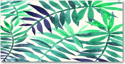 Produktbild von Tulup Glas-Bild -140x70- Wandkunst Dekorative Wand für Küche & Wohnzimmer - Blumen & Pflanzen - Tropische Blätter - Grün