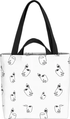 Produktbild von VOID Abstrakte Gesichter Grafik Zeichnung Tasche 33x33x14cm,15l Einkaufs-Beutel Shopper Einkaufs-Tasche Bag