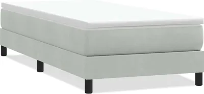 Image de vidaXL Lit boxspring sans matelas gris clair 80x220 cm velours