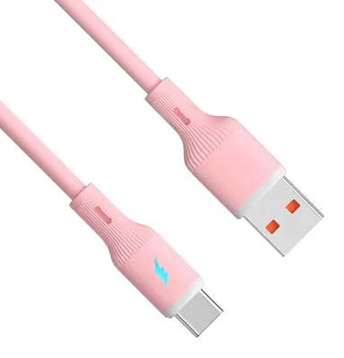 Image de Câble USB type C / USB A 1m AK-USB-61 Silicone Rose