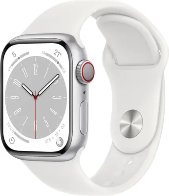 Produktbild von Apple Watch Series 8 41mm (A2773) Silver Alu Sport Band White CEL Neu