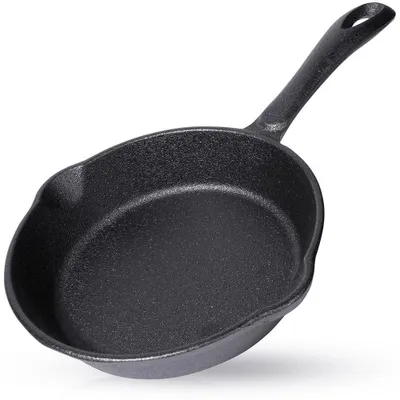 Image de Poêle en fonte - Poêle à frire - 16 cm - Compatible avec les plaques à gaz et à induction - Noir