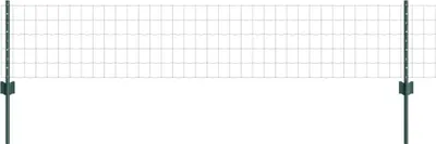 Image de vidaXL Clôture européenne avec poteaux, 10 x 0,4 m, acier revêtu de PVC, couleur verte