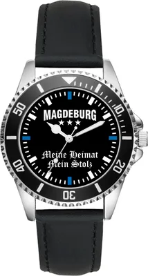 Produktbild von KIESENBERG Herrenuhr Armbanduhr Magdeburg Geschenk Fan Artikel Zubehör Fanartikel Analog Quartz Uhr L-2326