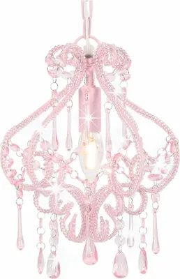 Produktbild von Deckenleuchte 24 x 32 cm rund mit Perlen rosa und exquisit 230V
