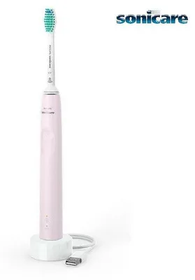 Zdjęcie produktu dla Philips 3100 series HX3671/11 Szczoteczka soniczna, Dorosły, Soniczna szczoteczka do zębów, Różowy, Biały, Sugar rose, Różowy, Bateria