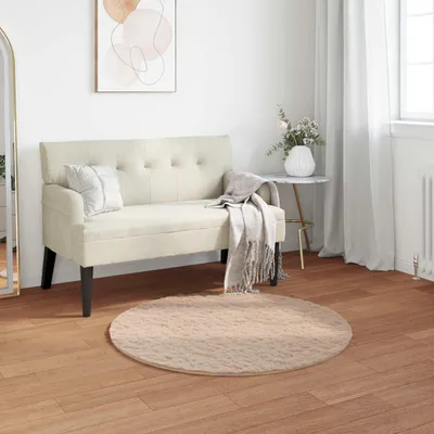 Produktbild von "Schlussverkauf" moderne Teppich - Wohnzimmer Kunstfell Hasen Teppich Olite Taupe Ø 80 cm Polyester  C12766