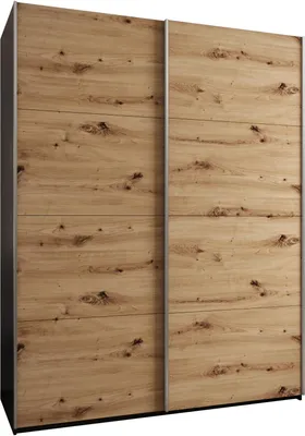 Produktbild von MEBLE KRYSPOL LUX 1 Kleiderschrank - 245,5x190x64cm - Schwarz, Artisan, Silber