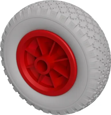 Produktbild von 1 x PolyurethanRad Ø 200 mm 2.50-4 Gleitlager Rolle Sliprolle Sliprad PANNENSICHER, grau/rot