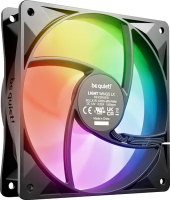 Produktbild von be quiet! Light Wings LX 120 mm PWM Reverse Black, Ventilator, 12 cm, 1500 RPM, 83 m³/h, Schwarz