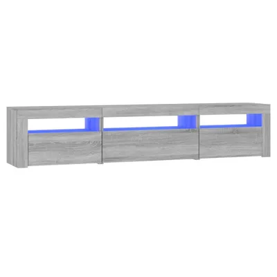 Image de vidaXL Armoire TV avec lampes LED Gris Sonoma 195x35x40 cm