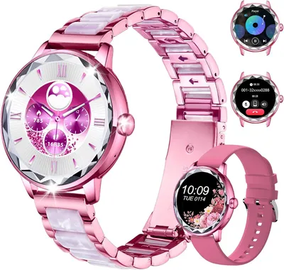 Produktbild von Homailida Damen Smartwatch mit Telefonfunktion 1.2 Zoll Fitnessuhr 100+ Sportmodi Herzfrequenz SpO2 Schlafmonitor IP67 iOS Android