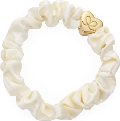 Obrázek produktu pro By Eloise London Gold Heart Silk Scrunchie Cream