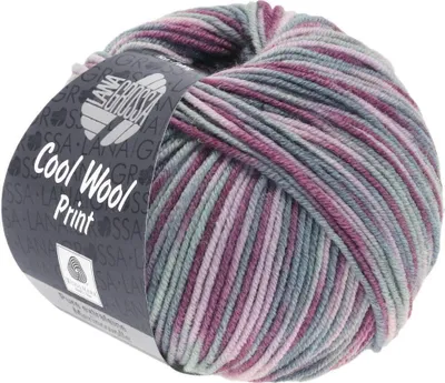 Produktbild von Lana Grossa COOL WOOL PRINT, Farbe:815 - Antikviolett/Altrosa/Hellgrau/Mittelgrau