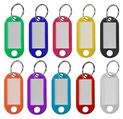 Immagine prodotto di Set di 100 portachiavi in plastica con etichetta