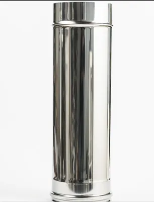 Productafbeelding van RVS kachelpijp 130 / 180 mm × 50 cm, dubbelwandig geïsoleerd – Kamininox