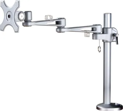 Produktbild von Die NewStar Tischhalterung, das Modell FPMA-D935G, ist ein Neig-, Schwenk- und drehbare Tischhalterung für Flachbildschirme bis 26" (65 cm). - Bildschirmgröße: 25,4 cm (10 Zoll) bis 66 cm (26 Zoll) - max. 12 kg Traglast - Silber