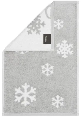 Produktbild von Cawö Gäste Handtuch Winter Edition Schneekristalle Platin Weiß (30x50cm)