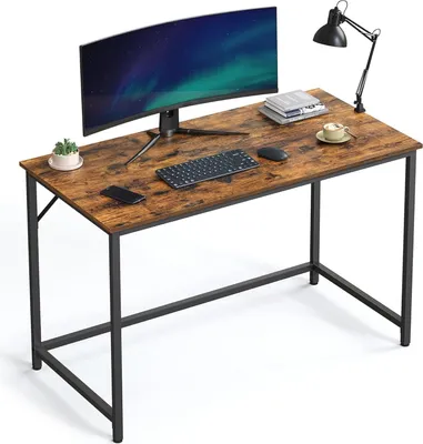 Produktbild von VASAGLE Schreibtisch Computertisch Schreibtisch für Arbeitszimmer Schlafzimmer 60x120x76cm Industriedesign Metallgestell Vintage braun-schwarz