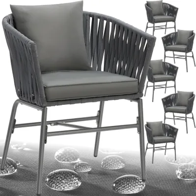 Produktbild von tectake® Stuhlset Valeiras Geflecht im Rope-Design 60 x 61 x 77 cm