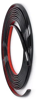 Image de Bande de décoration adhésive, largeur 8 mm, longueur 5 mètres, noire chromée, pour automobile et décoration extérieure